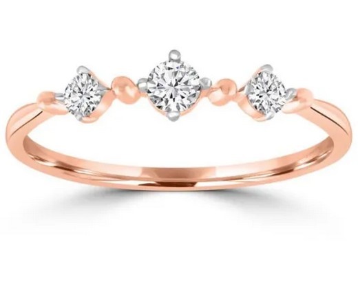 9K ROSE GOLD 0.20CT HI I1 DIAMOND RING