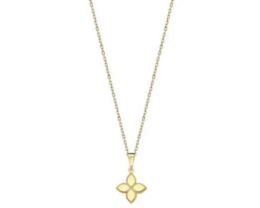 9k Yellow Gold Petite Floral Necklace 40-45cm