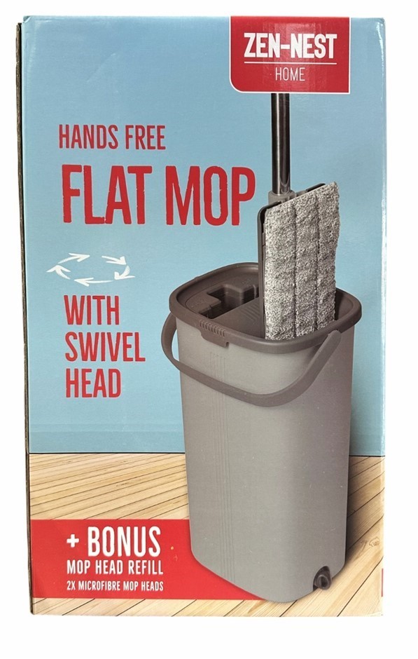 ZEN-NEST Hands Free Flat Mop with Swivel Head.