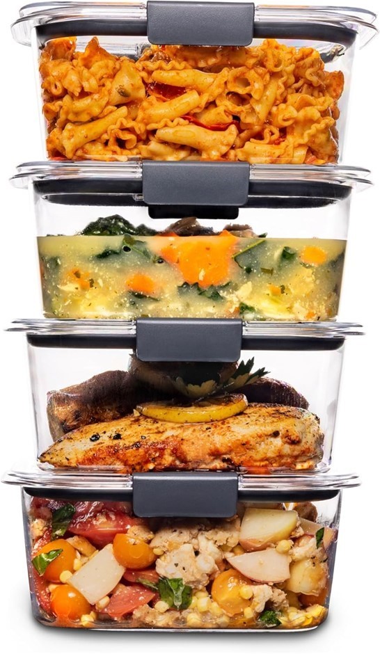 RUBBERMAID 4-Piece Brilliance Food Storage Containers, Dishwasher Safe, 4.7