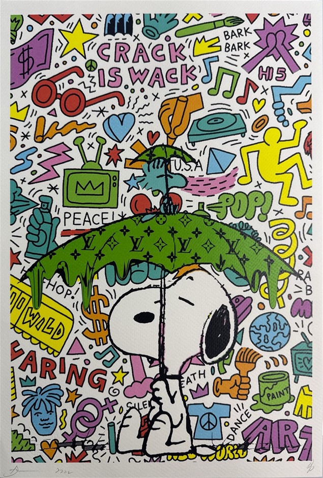 Death NYC Signed Street Art "Keith Haring/Snoopy Style" Artist Proof