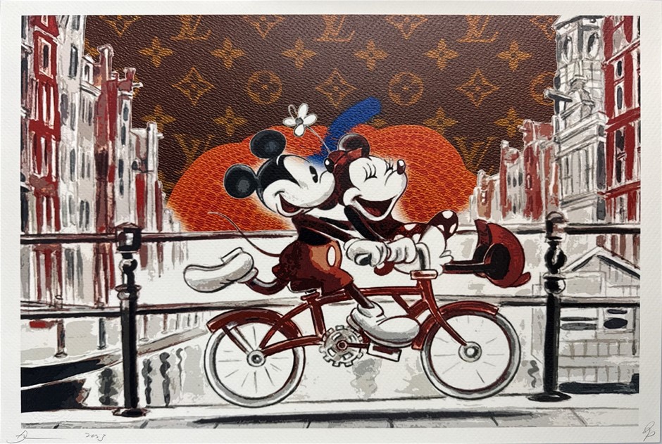Death NYC Signed Street Art "Mickey & Mini Mouse/LV Style" Artist Proof