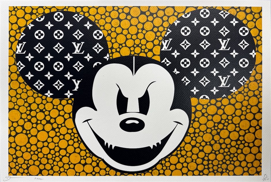 Death NYC Signed Street Art Print "Mickey/LV Style" Limited Edition