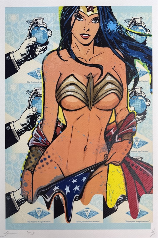 Death NYC Signed Street Art "Wonder Woman Style" Artist Proof