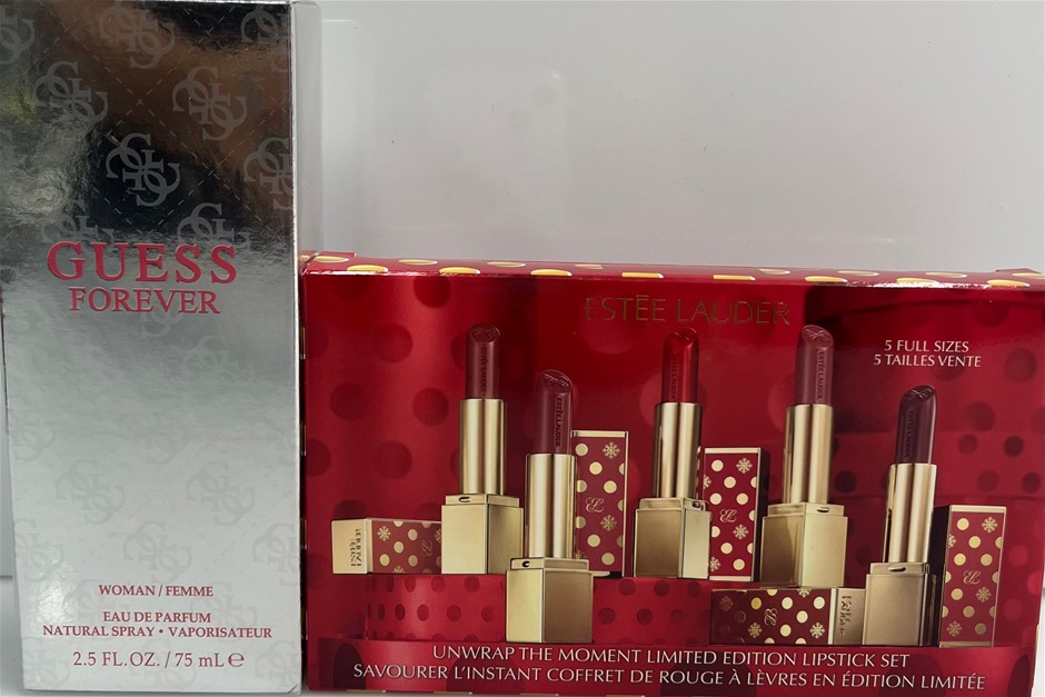 1 x ESTEE LAUDER 'Unwrap The Moment Lipstick Set' 5 Full size lipsticks