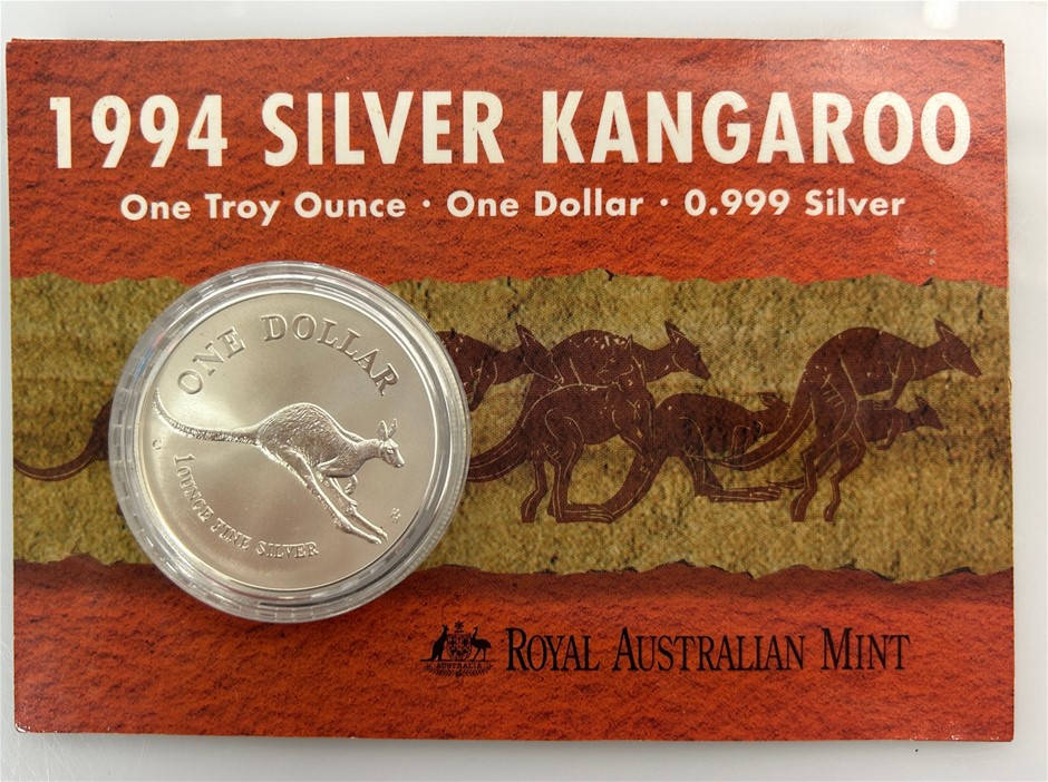 ROYAL AUSTRALIAN MINT 1994 $1.00 Silver Kangaroo One Troy Ounce Coin