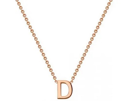 #1A 9K ROSE GOLD INITIAL 'D' NECKLACE 38+5cm