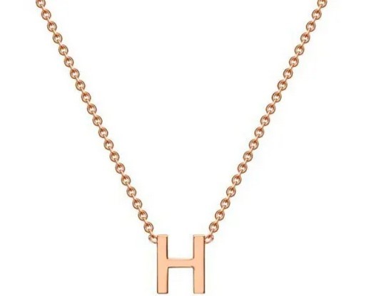 #1A 9K ROSE GOLD INITIAL 'H' NECKLACE 38+5cm