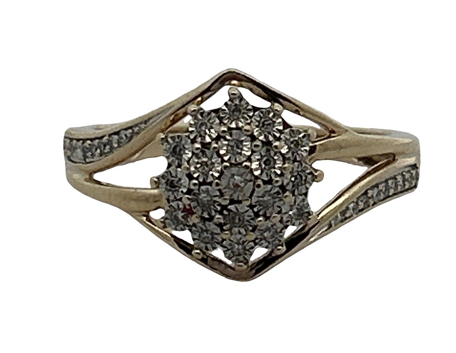 9ct Yellow Gold 0.15ct Diamond Ring