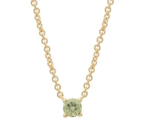 9K YELLOW GOLD PERIDOT CLAW NECKLACE 40-45cm