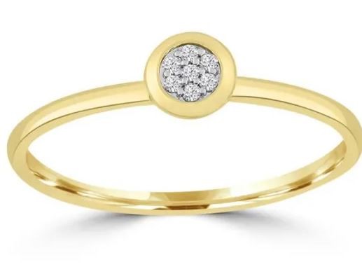 9K Yellow Gold 0.03ct HI SI DIAMOND ROUND RING