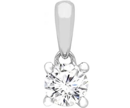 9K WHITE GOLD 0.10ct HI I1 DIAMOND CLAW PENDANT