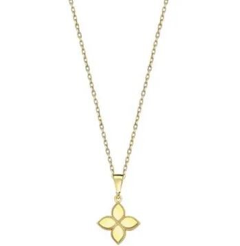 9K YELLOW GOLD PETITE FLORAL NECKLACE 40-45cm