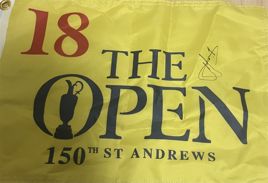 CAMERON SMITH SIGNED 150TH BRITISH OPEN FLAG