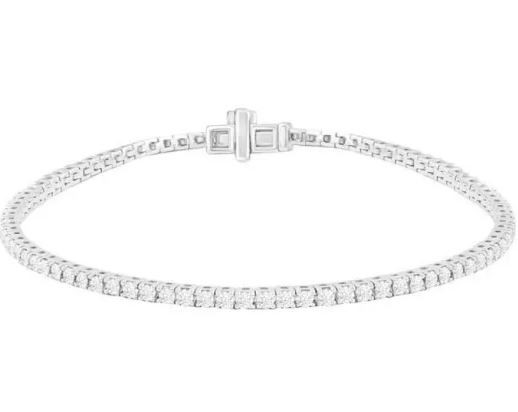 9K WHITE GOLD 2.00CT HI I1 DIAMOND Bracelet 18.5cm