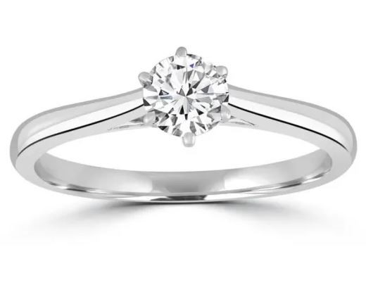 9K WHITE GOLD 0.70CT HI I1 DIAMOND RING