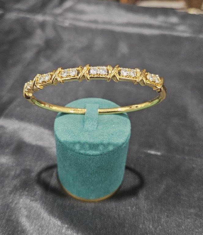24k Solid Yellow Gold Filled bangle -(stamped 24k)