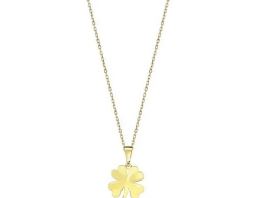 9K YELLOW GOLD LUCKY CLOVER NECKLACE 40-45cm