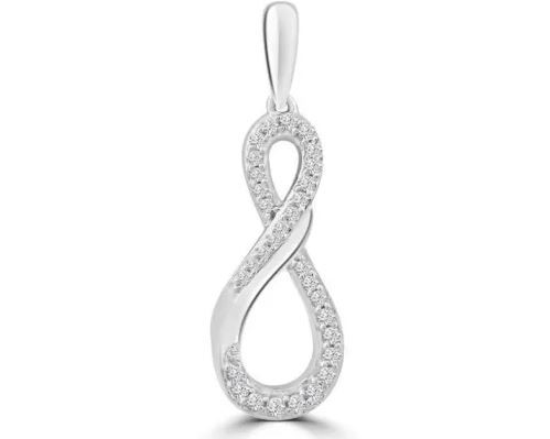 9K WHITE GOLD 0.10CT HI I1 DIAMOND PENDANT