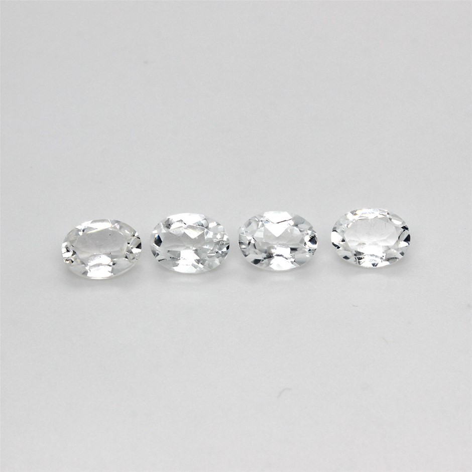 4 Pcs Oval Quartz Crystal Gemstone