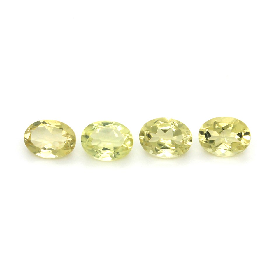 4 Pcs Oval Beautiful Lemon Quartz Gemstone