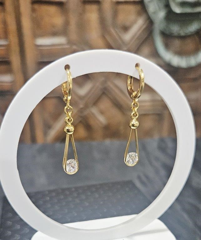 18K/Italy Solid Gold Filled Earring -(stamped 18K/Italy)-Warranty Quality