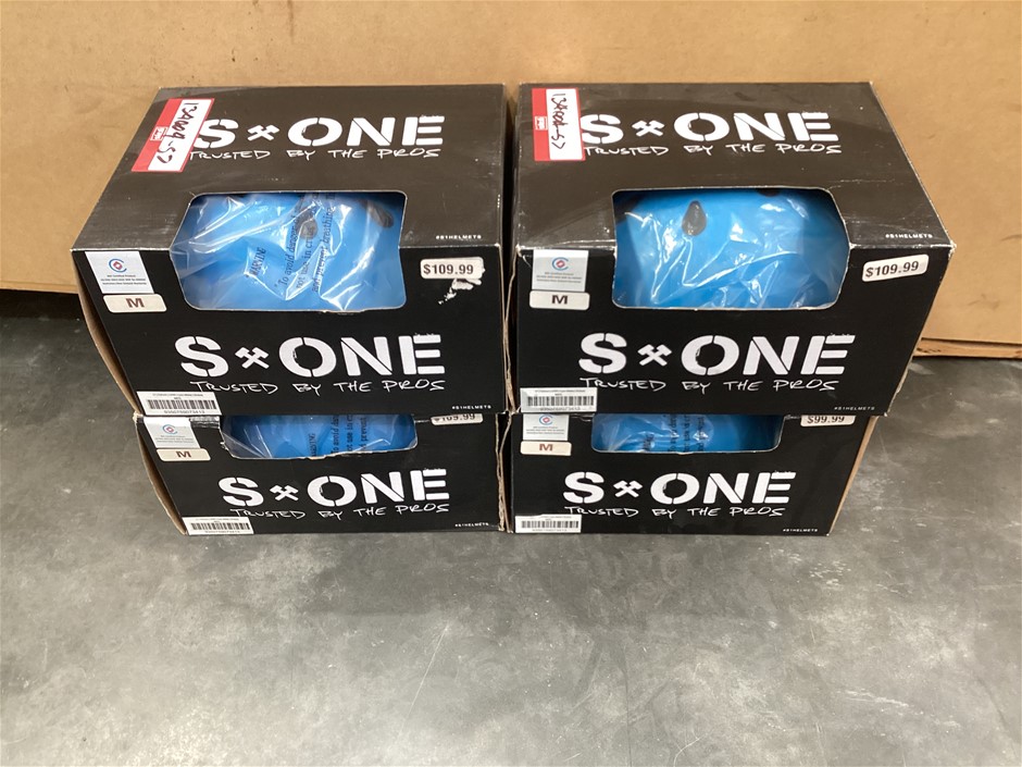 Medium Cyan Matte S1 Mini Lifer Helmet x 4