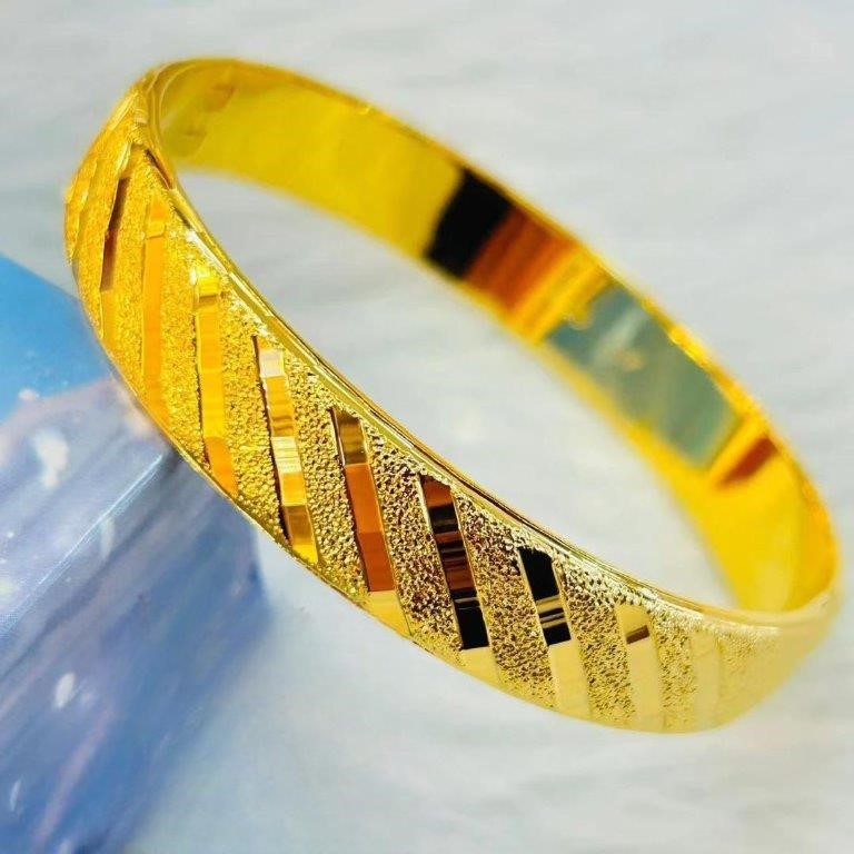 22KGoldFilled/Italy Stamped Yellow Bangle -12x60mm