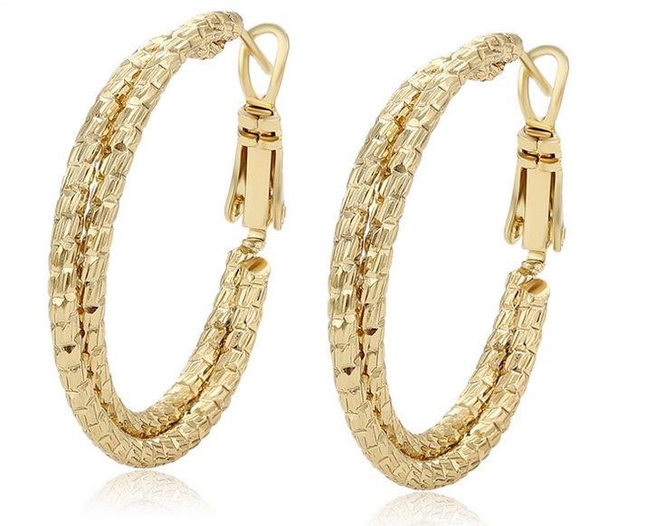 18K Solid Yellow Gold Filled Earring -(stamped 18K)-Warranty Quality