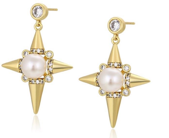 18K Solid Yellow Gold Filled Earring -(stamped 18K)-Warranty Quality