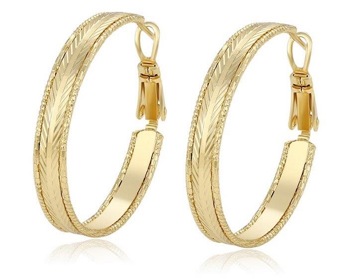 18K Solid Yellow Gold Filled Earring -(stamped 18K)-Warranty Quality