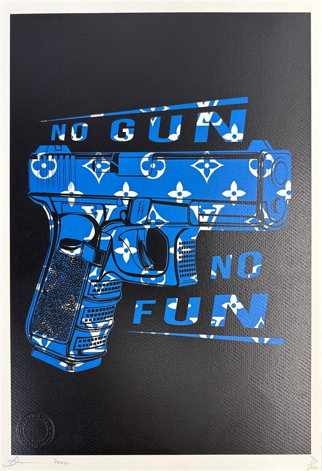 Death NYC Signed Street Art Print "NO GUN NO FUN" Limited Edition