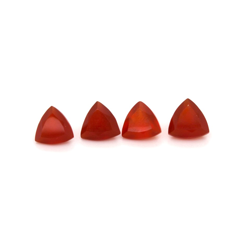 4 Pcs Trillion Red Onyx Gemstone