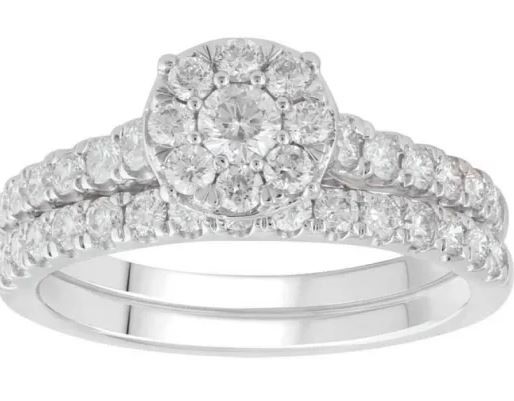 9K WHITE GOLD 0.60CT HI I1 DIAMOND RING ENHANC SET