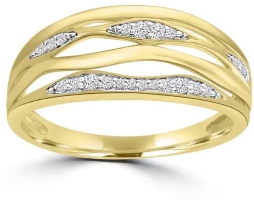 9K Yellow GOLD 0.12CT HI I1 DIAMOND RING