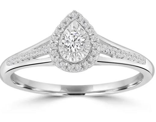 9K WHITE GOLD 0.33CT HI I1 DIAMOND PENDANT