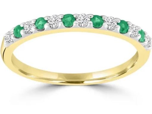 9K Yellow GOLD 0.15CT HI I1 DIAMOND RUBY RING