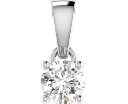 18K WHITE GOLD 0.25CT GH I1 DIAMOND 4 CLAW PENDANT