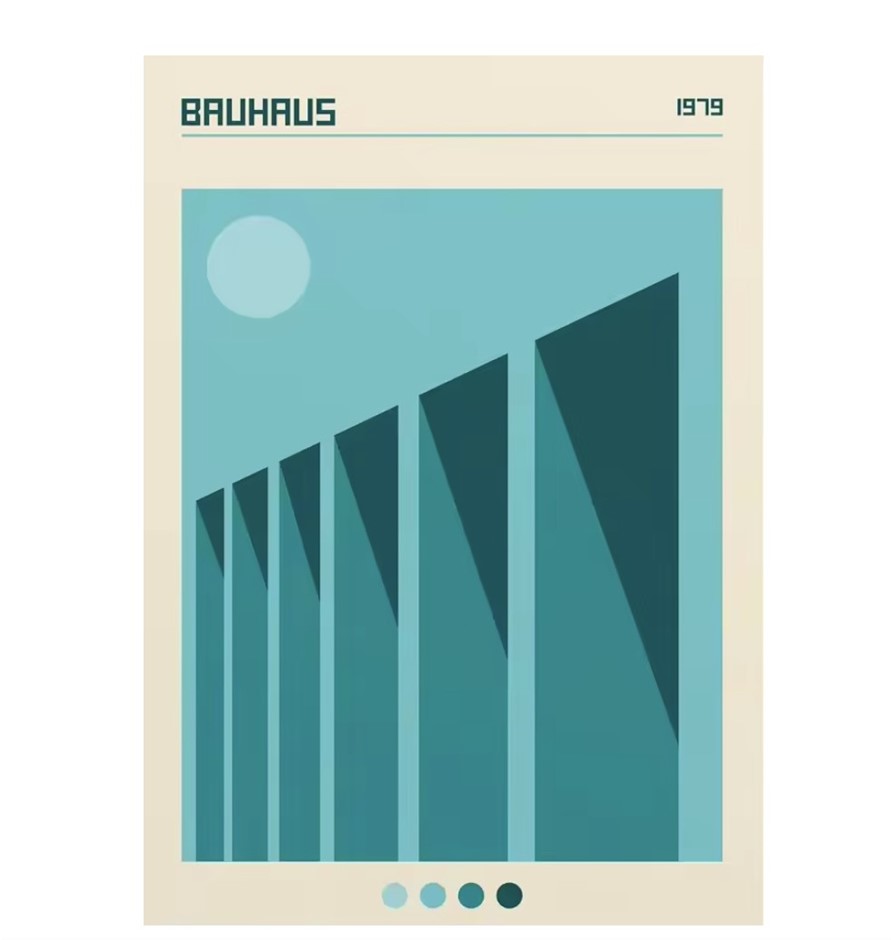 Bauhaus Inspired Geometric Design Canvas Print