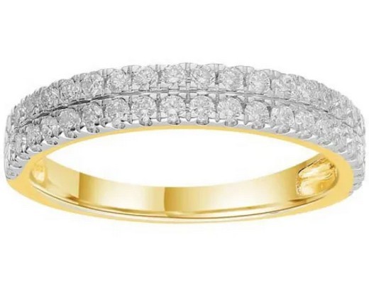 9K YELLOW GOLD 0.50ct F VS DOUBLE LAB DIAMOND RING