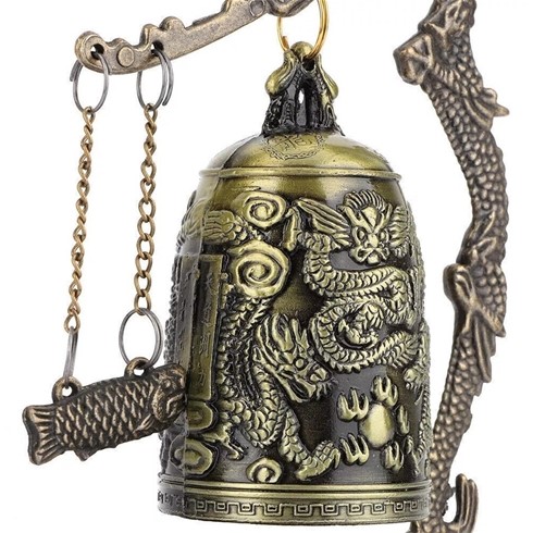 Small Bronze Dragon Lock Bell Arts & Crafts Collectibles Ornament