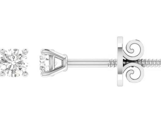 18K WHITE GOLD 0.40CT GH I1 DIAMOND 4 CLAW STUDS
