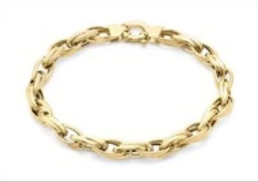 9K Yellow Gold TEXTURED LINK Bracelet 18.5cm