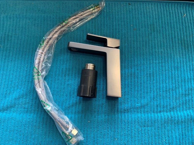 New in Box Ravenna Basin Mixer, Brass, Graphite Finish - Quantity 1