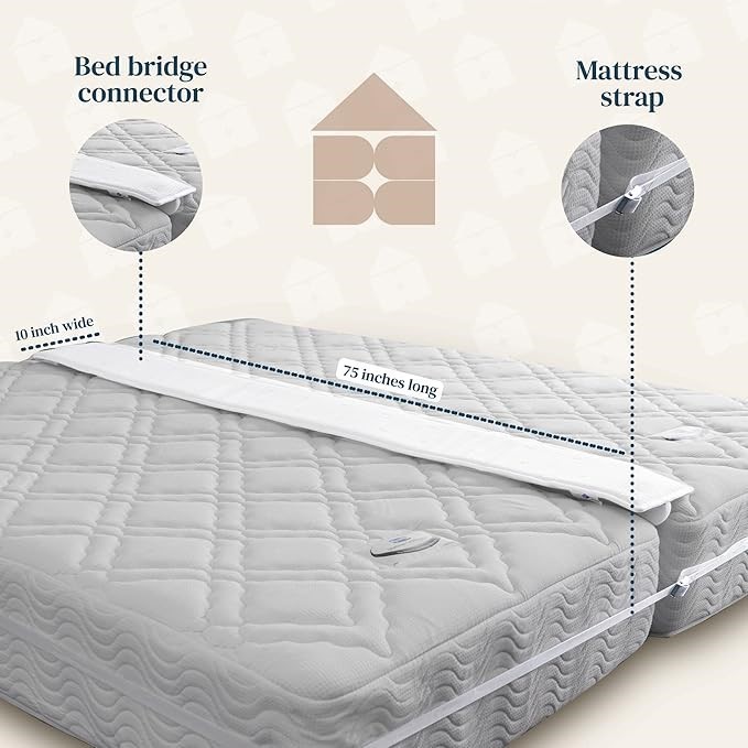 FeelAtHome 10 Inch Wide Bed Bridge Twin to King Converter Kit - Twin Bed Co