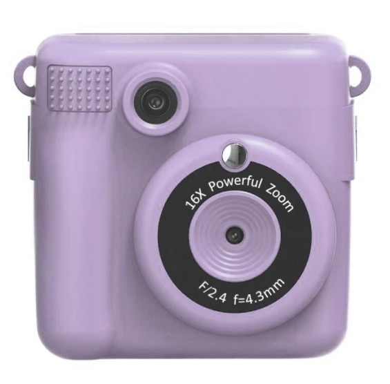 Kogan Kids Digital Instant Print Camera 1080p with 2 Rolls (Purple)