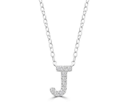 9K WHITE GOLD 'J' 0.06 HI I1 DIAMOND NECKLACE 40+5cm