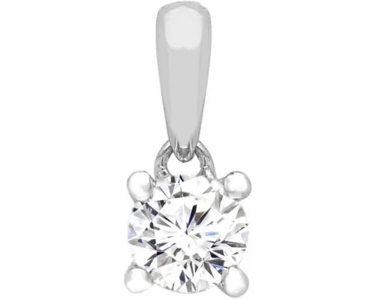 9K WHITE GOLD 0.15ct HI I1 DIAMOND CLAW PENDANT