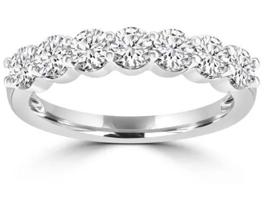 18K WHITE GOLD ROUND 1.00CT HI I1 DIAMOND RI