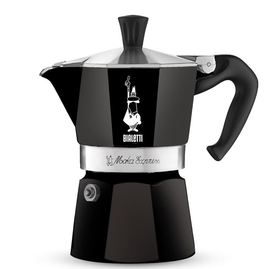 BIALETTI Moka Express Coffee Maker, 1 Cup, 4951 Black.